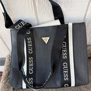GUESS Monochrome Logo Shoulder Bag